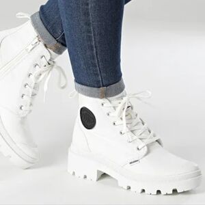 Palladium White Lace-Up High-Tops